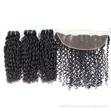 New style no tangle no shedding eurasian hair vendors, pixel curl virgin hair bundles with frontal